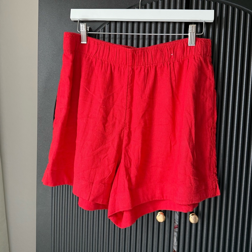 Abercrombie & Fitch Bold Red High Waist Shorts